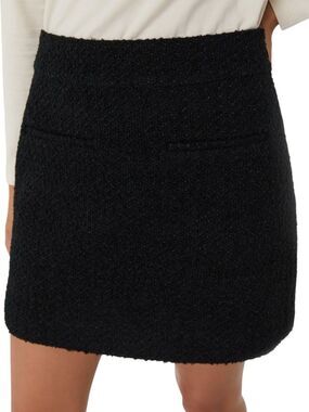OAK + FORT TWEED MINI SKIRT Black Wool Blend Size 2
